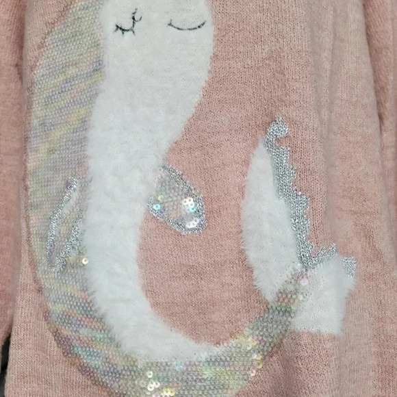 NWT Lauren Conrad Size XL Pink Narwal Dolphin Fuzz Graphic Tunic Sweater Stretch - Picture 8 of 13